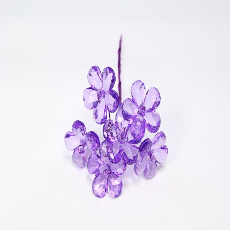 36 pcs (6 bunch)- Purple Acrylic Daisy