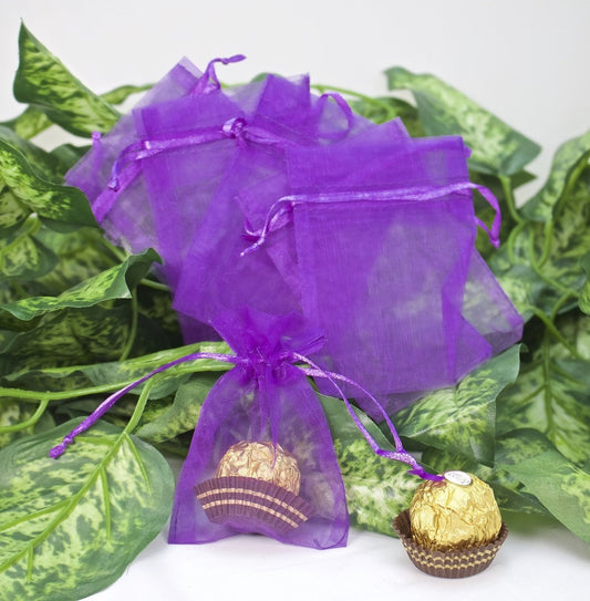 12 pcs-Purple Organza Pouches 3"x 4"