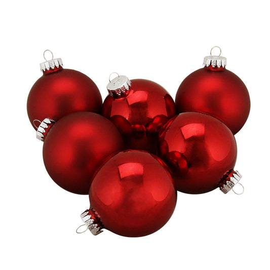 Christmas Glass Ball Ornaments Red (12 Ornaments)