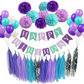 Mermaid Birthday Theme Set Banner, Balloons, Pom Pom & Tassels Party Decorations