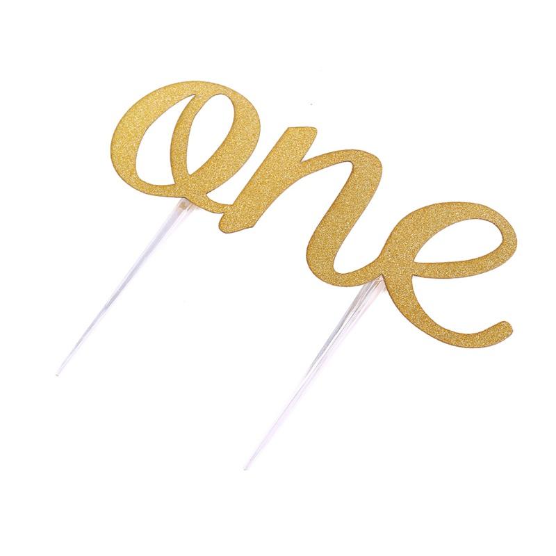 1 Ct- Gold Handmade 1st (One) First Birthday Cake Topper Decoration