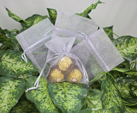 12 pcs-Silver Organza Pouches	 4Ì__Ì__åÎå x 5Ì__Ì__åÎå