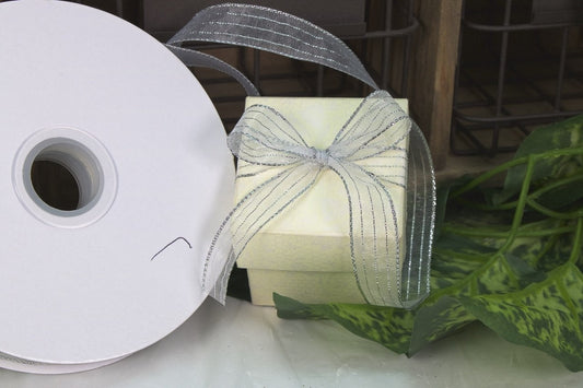 50 yards-Silver Corsage Ribbon (3/8" & 5/8")