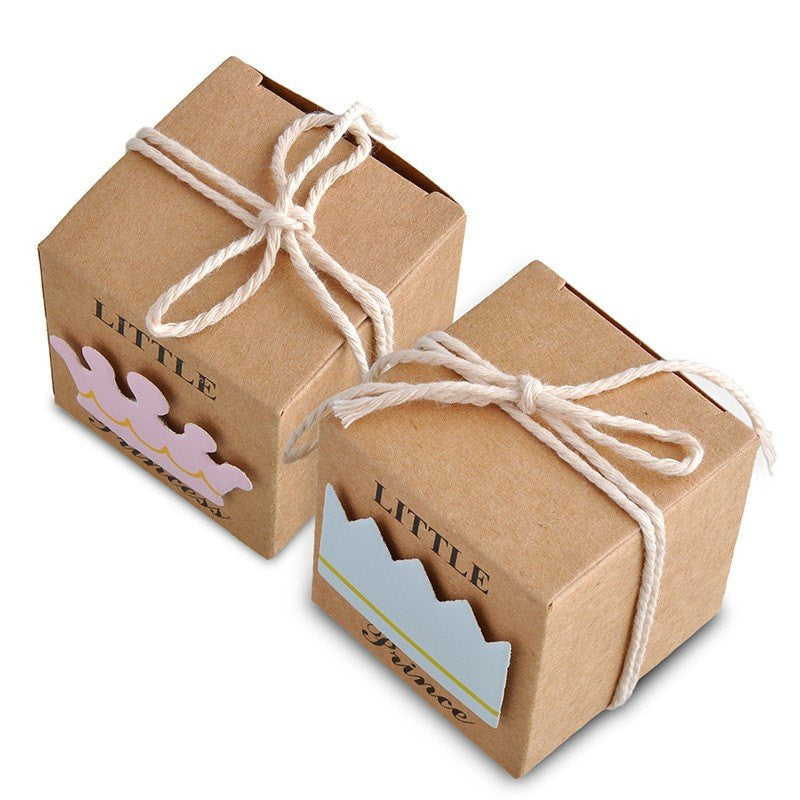 2" x 2" Princess & Prince Favor Boxes with Jute Rope (12 pieces) - Americasfavors