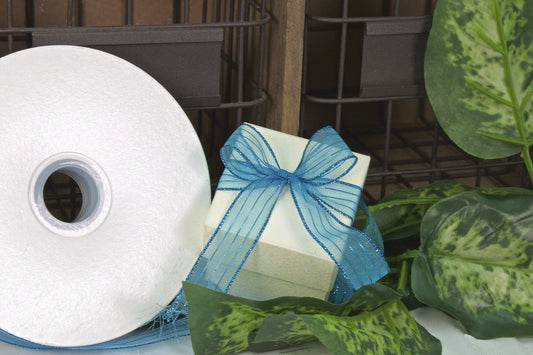 50 yards-Turquoise Corsage Ribbon (3/8" & 5/8")