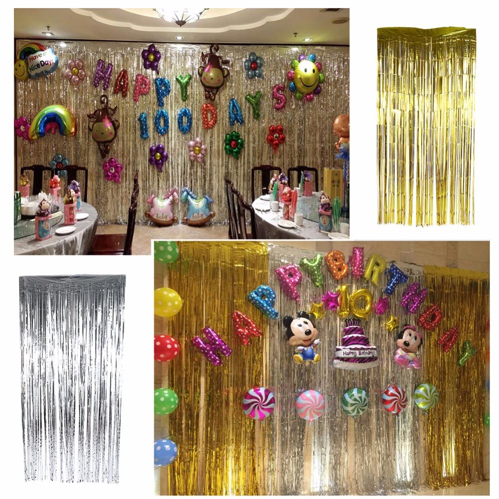 Foil Fringe Curtain,Tinsel Metallic Curtains Photo Backdrop