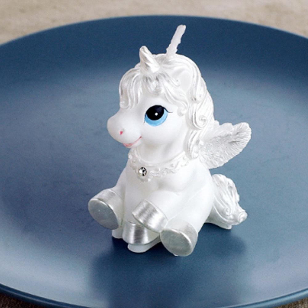 White Magical Unicorn Birthday Cake Topper Candle (1 piece) – Americasfavors