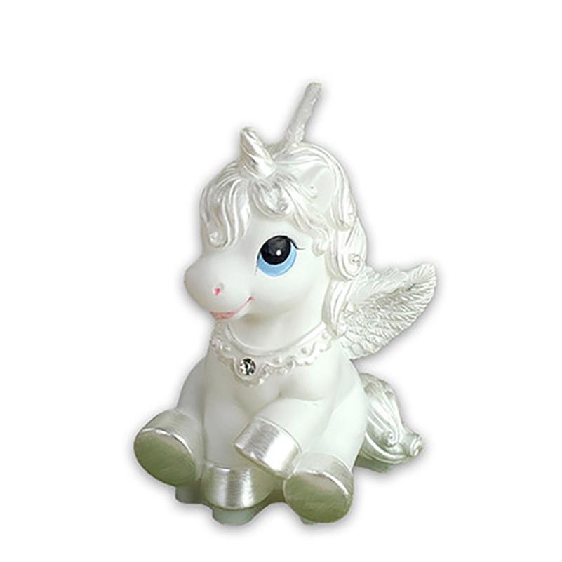 White Magical Unicorn Birthday Cake Topper Candle (1 piece)