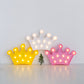 LED 5 Pt. Crown for Home Decor, Walls, Room, Desk & Backdrops (Blue,Yellow,White,Pink) Battery Operated