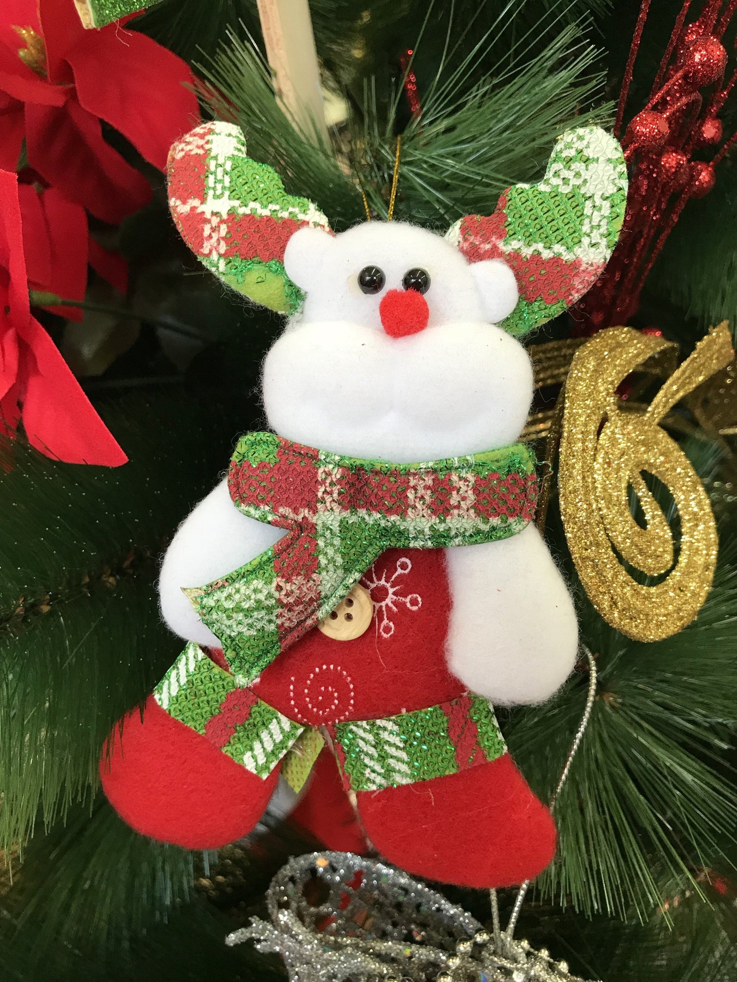 Christmas Plaid Reindeer Tree & Home Plush Decoration