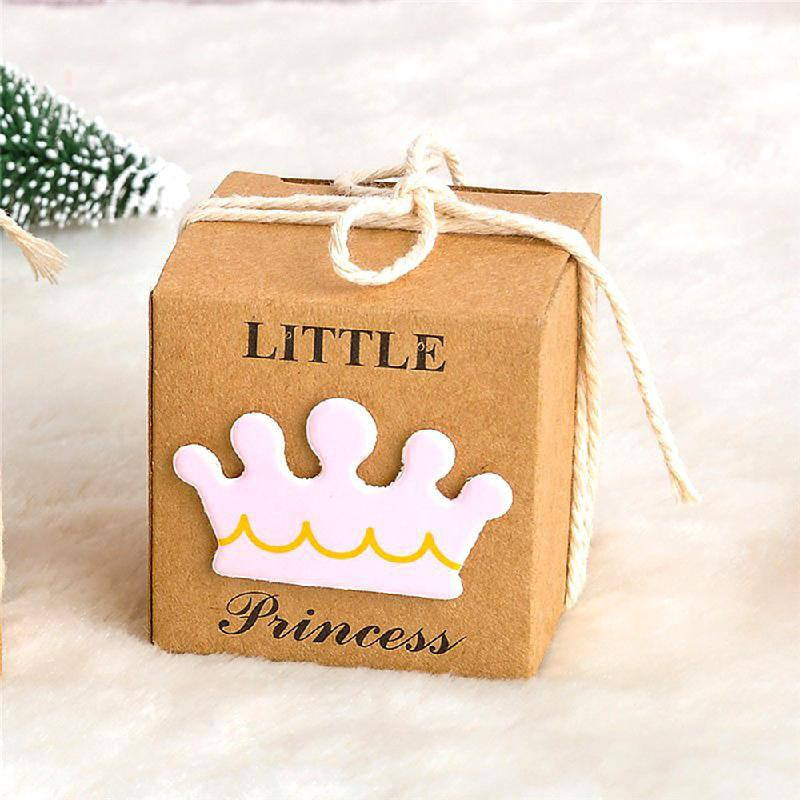 2" x 2" Princess & Prince Favor Boxes with Jute Rope (12 pieces) - Americasfavors