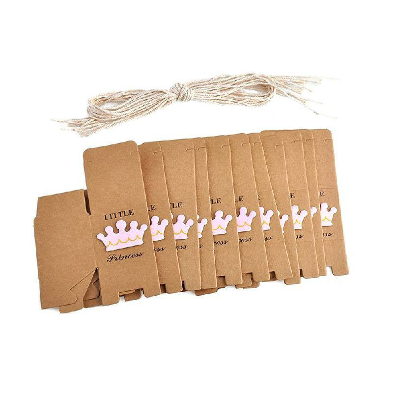 2" x 2" Princess & Prince Favor Boxes with Jute Rope (12 pieces) - Americasfavors