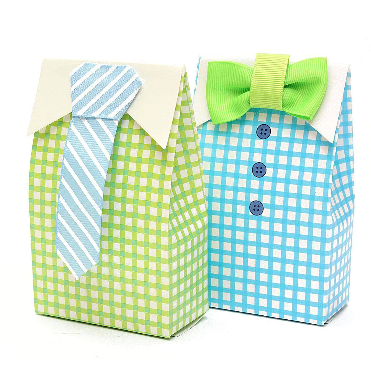 Baby Shower Shirt with Bow-tie & Shirt with Tie Favor Boxes (12 pieces) - Americasfavors