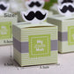 2" x 2" Cute My little Man Mustache Baby Shower Favors Box (12 pieces) - Americasfavors