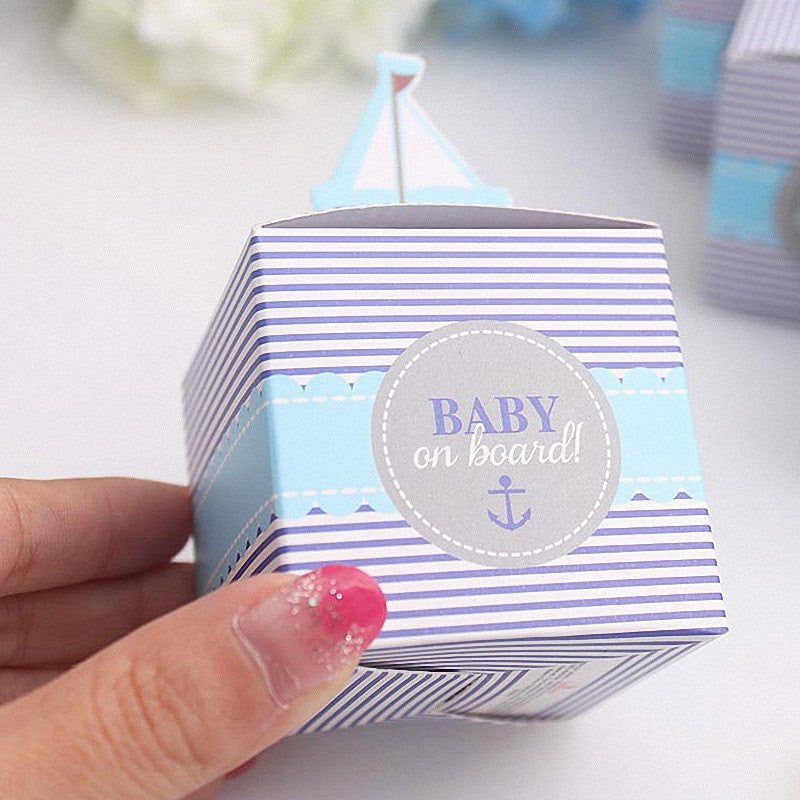 2" x 2" Nautical Sailor Boat "Baby on Board" (12 pieces) - Americasfavors