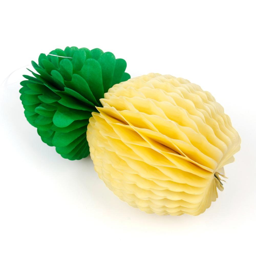 2 Ct- Pineapple Tissue Paper Honeycomb for Tropical Theme Party