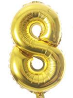 16" & 40" Celebration Numbers 1 thru 9 Aluminum Foil Gold Party Balloon Decorations