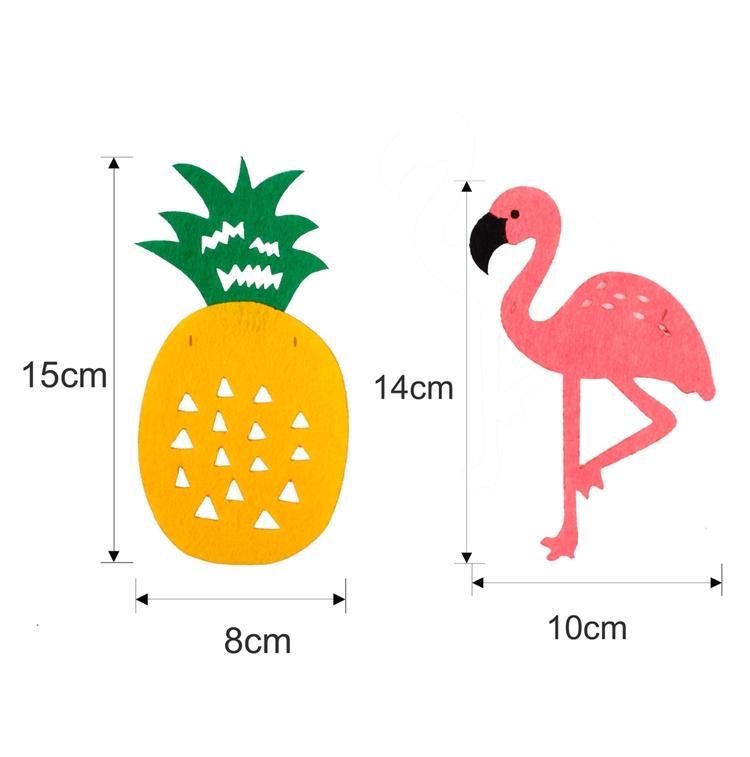 1 Ct- Flamingo, Pineapple & Leaves Tropical Theme Party Banner Decoration