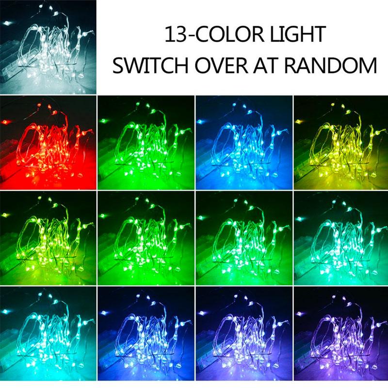 13 Multi Color LED String Lights Battery Powered Changing String