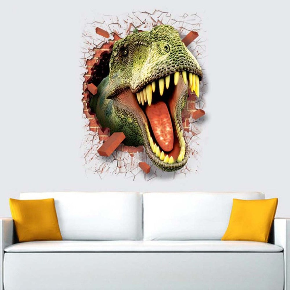 3D Cartoon Dinosaur Wall Sticker Home Decoration Backdrop