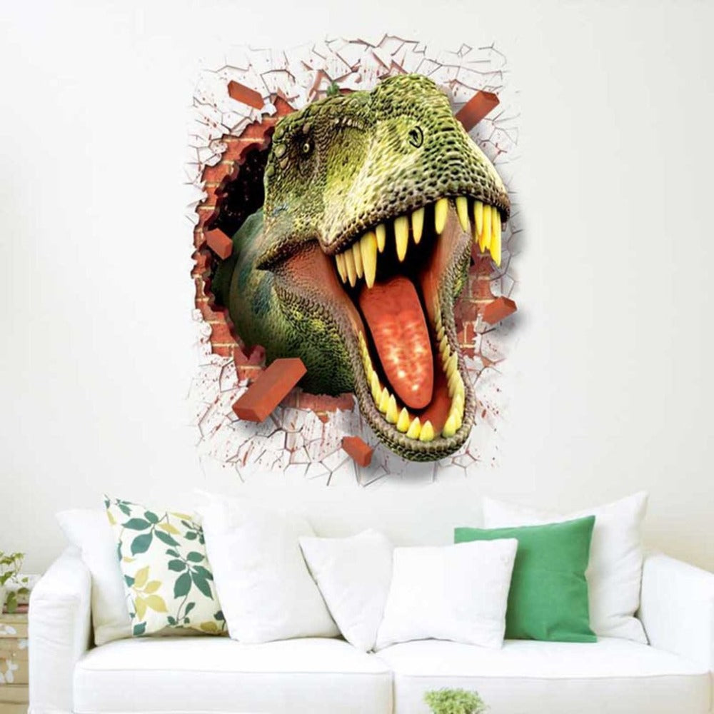 3D Cartoon Dinosaur Wall Sticker Home Decoration Backdrop