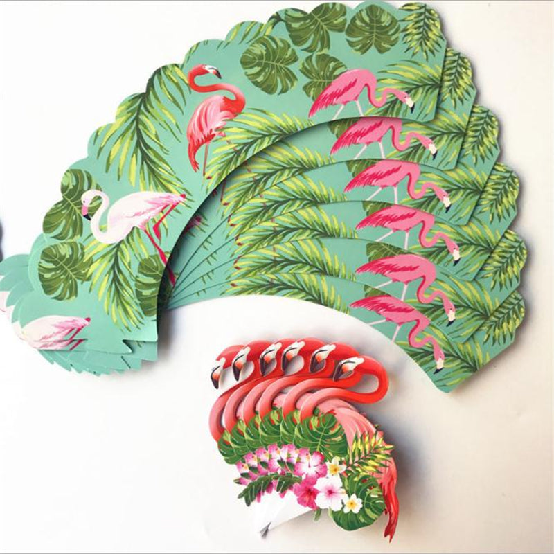 12 pcs - Tropical Cupcake Toppers and Wrappers Double Sided