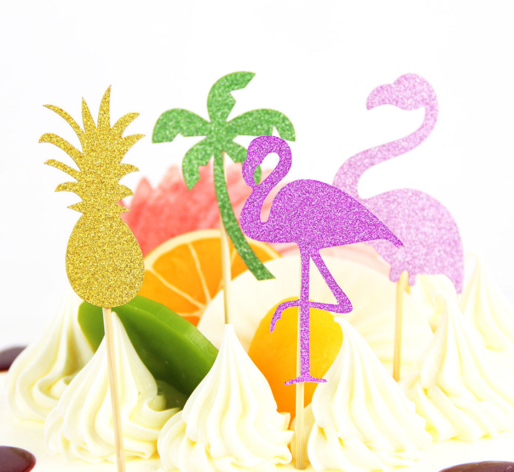 25 topper per torta di buon compleanno tropicale Luau, decorazioni per cupcake glitterate, fenicottero, fiore, plam, ananas, decorazione per torte estive, baby shower, feste di compleanno 25 topper per torta di buon compleanno tropicale Luau, decorazioni per cupcake glitterate, fenicottero, fiore, plam, ananas, decorazione per torte estive, baby shower, feste di compleanno