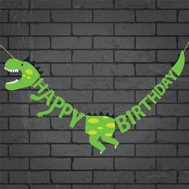 Personalised Dinosaur Birthday Banner - Custom Party Decoration For Kids