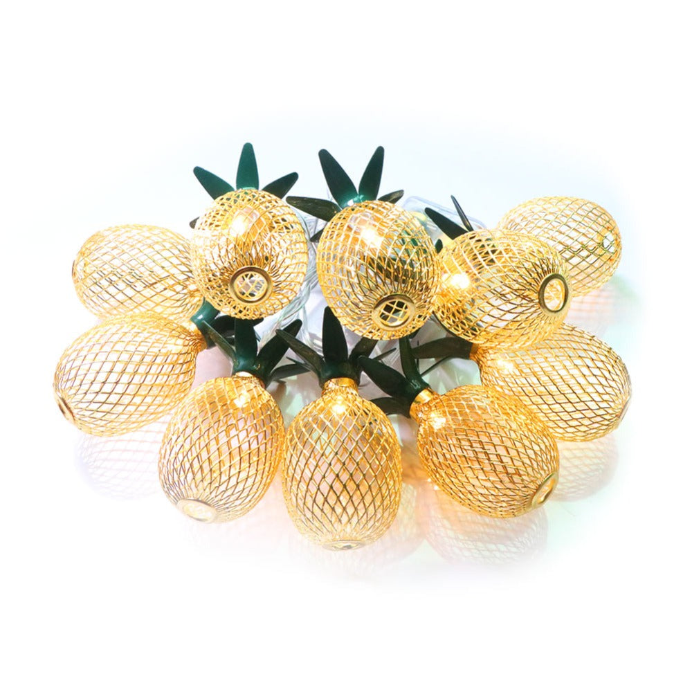 Metal Pineapple Party String Lights Battery Operated (5 feet)