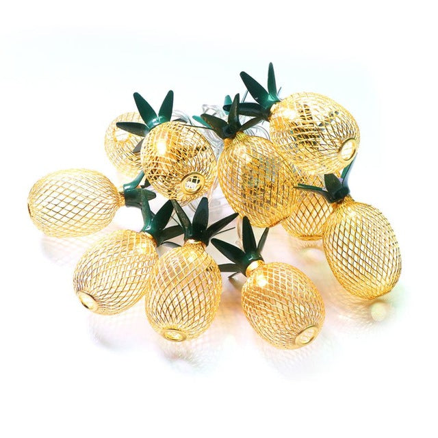 Metal Pineapple Party String Lights Battery Operated (5 feet)