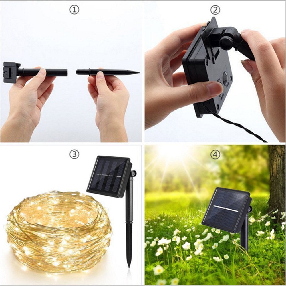 Outdoor Solar Powered LED String Lights 20M & 10M Waterproof Fairy Lights