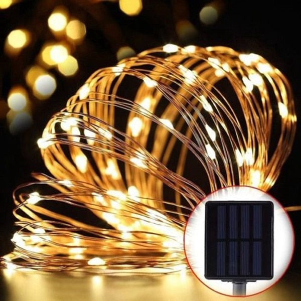 Outdoor Solar Powered LED String Lights 20M & 10M Waterproof Fairy Lights