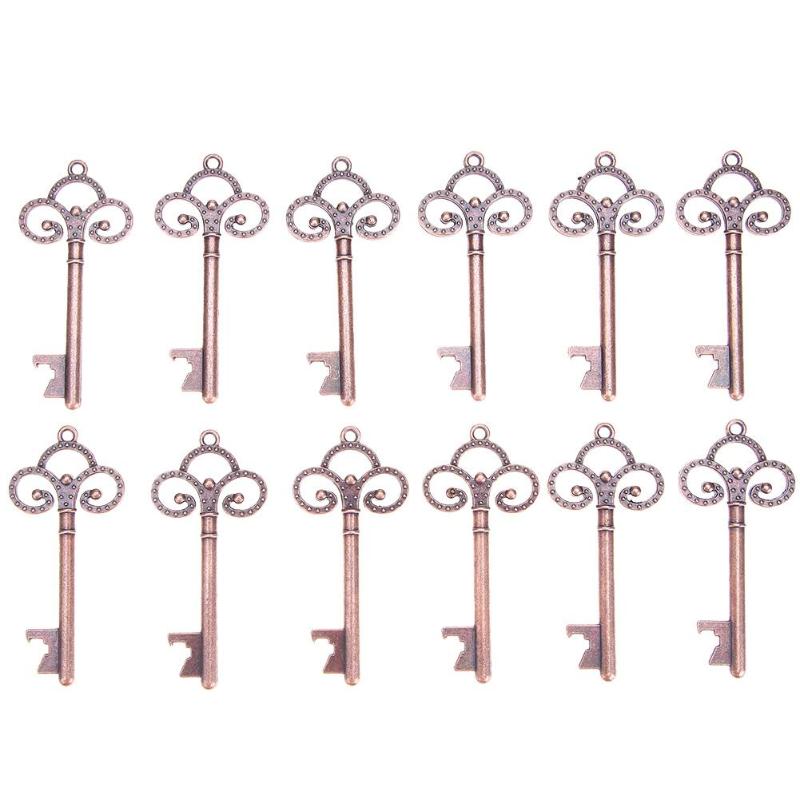 24 Metal Key Favor Wine Bottle Openers with Tags