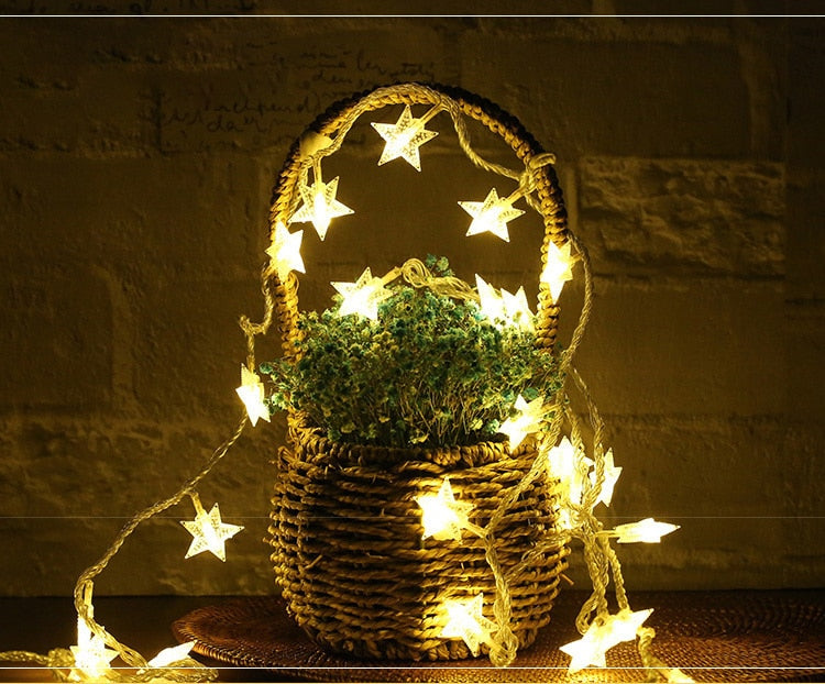 2M/5M LED Garland Twinkle Star Lights (Battery Operate)