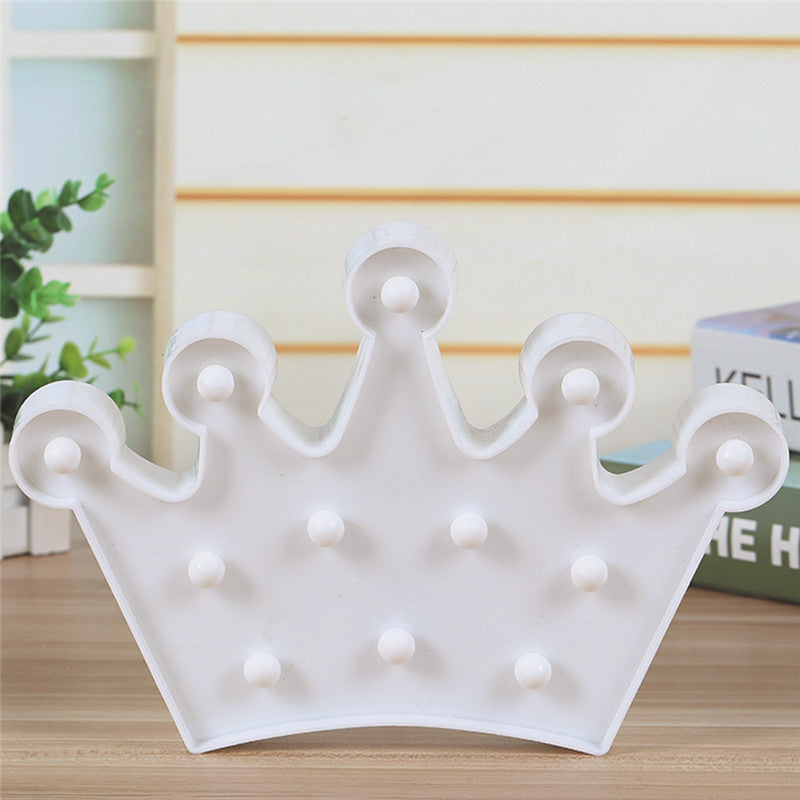 LED 5 Pt. Crown for Home Decor, Walls, Room, Desk & Backdrops (Blue,Yellow,White,Pink) Battery Operated