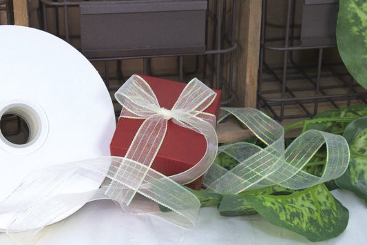 50 yards-White Corsage Ribbon (3/8" & 5/8")